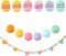 Easter Wooden Bead Garland with Felt Carrots Egg Easter Day Wooden Garland Indoor Easter Beaded Garland Hanging Garland Decorations for Farmhouse Mantle Wall Home Decor(Easter Eggs)